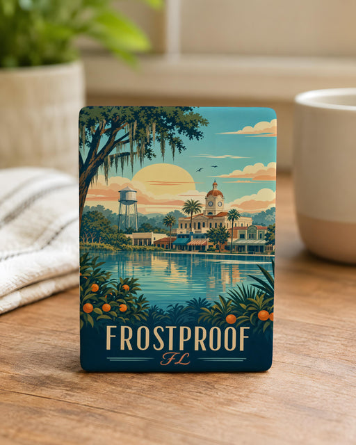 Frostproof Florida Fridge Magnet, Frostproof FL Souvenir Magnet, Polk County Travel Keepsake, Florida Town Gift