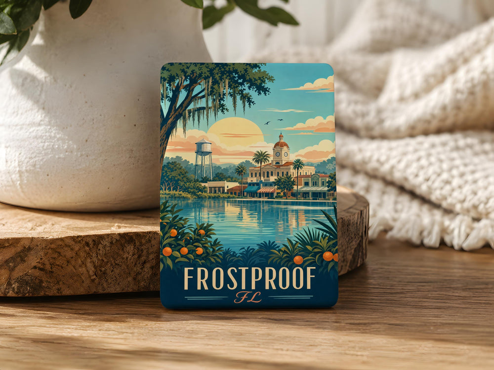 Frostproof Florida Fridge Magnet, Frostproof FL Souvenir Magnet, Polk County Travel Keepsake, Florida Town Gift