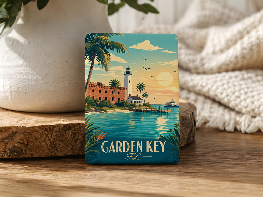 Garden Key Florida Fridge Magnet, Florida Keys Souvenir Magnet, Tropical Island Travel Gift, Key West Vacation Keepsake