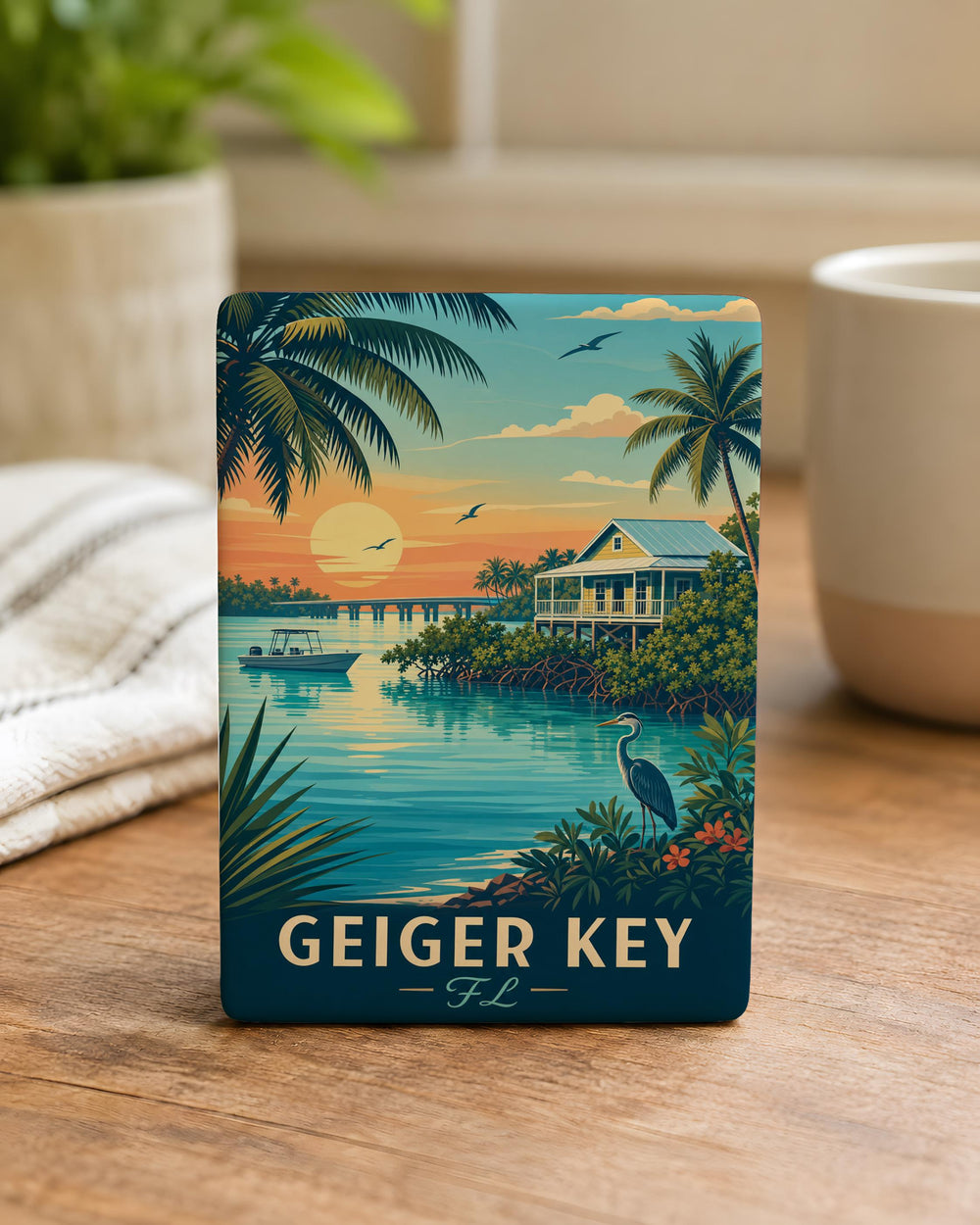 Florida Keys Geiger Counter Fridge Magnet, Florida Key West Souvenir Magnet, Radiation Detector Travel Gift Magnet