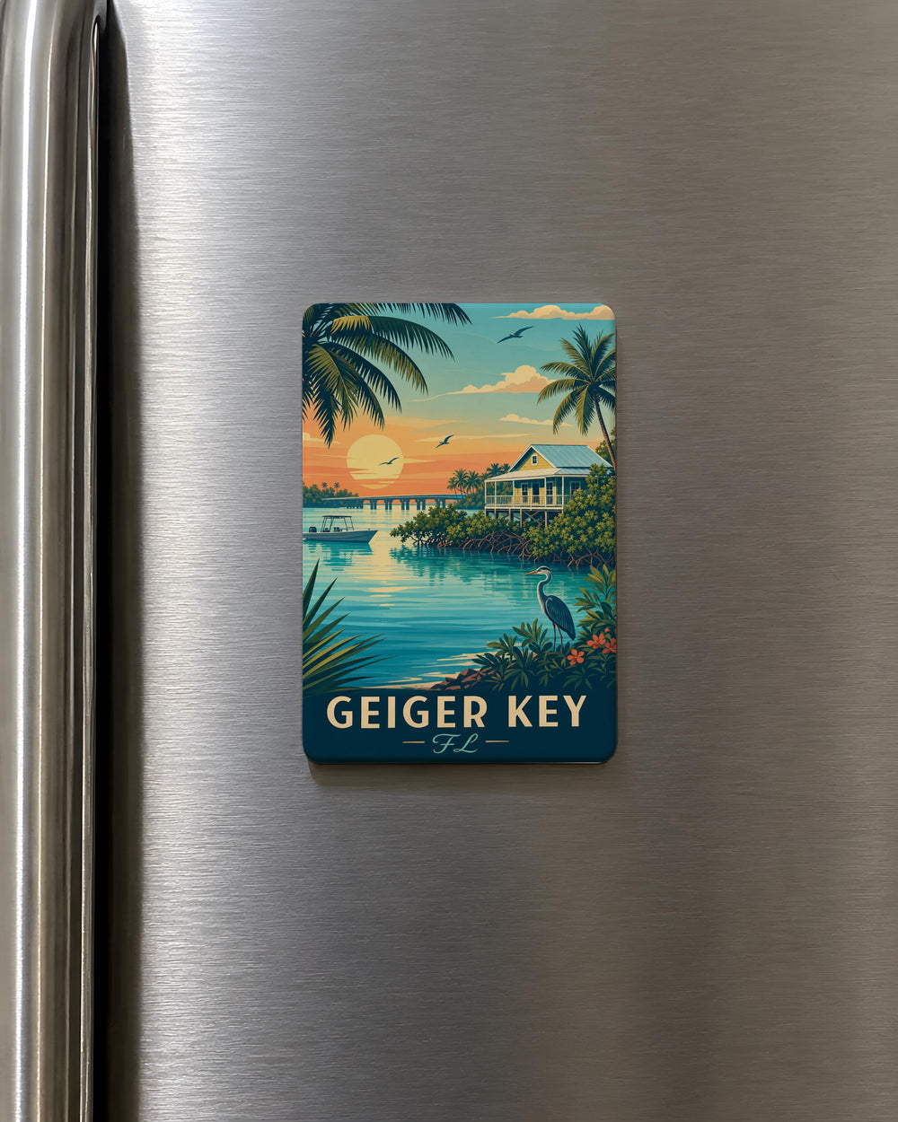 Florida Keys Geiger Counter Fridge Magnet, Florida Key West Souvenir Magnet, Radiation Detector Travel Gift Magnet