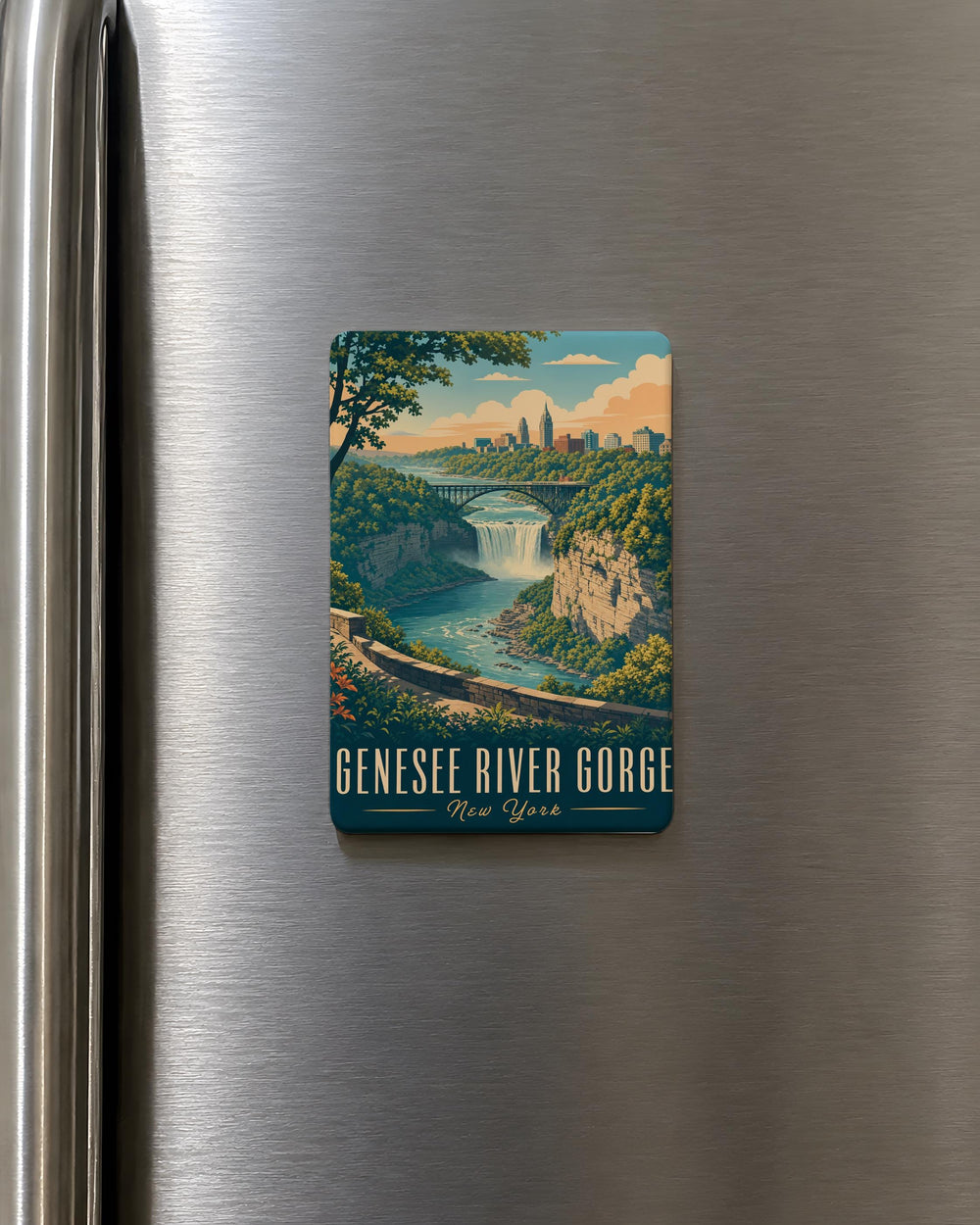 Genesee River Gorge Fridge Magnet, Letchworth State Park New York Souvenir, Scenic Canyon River Valley Magnet