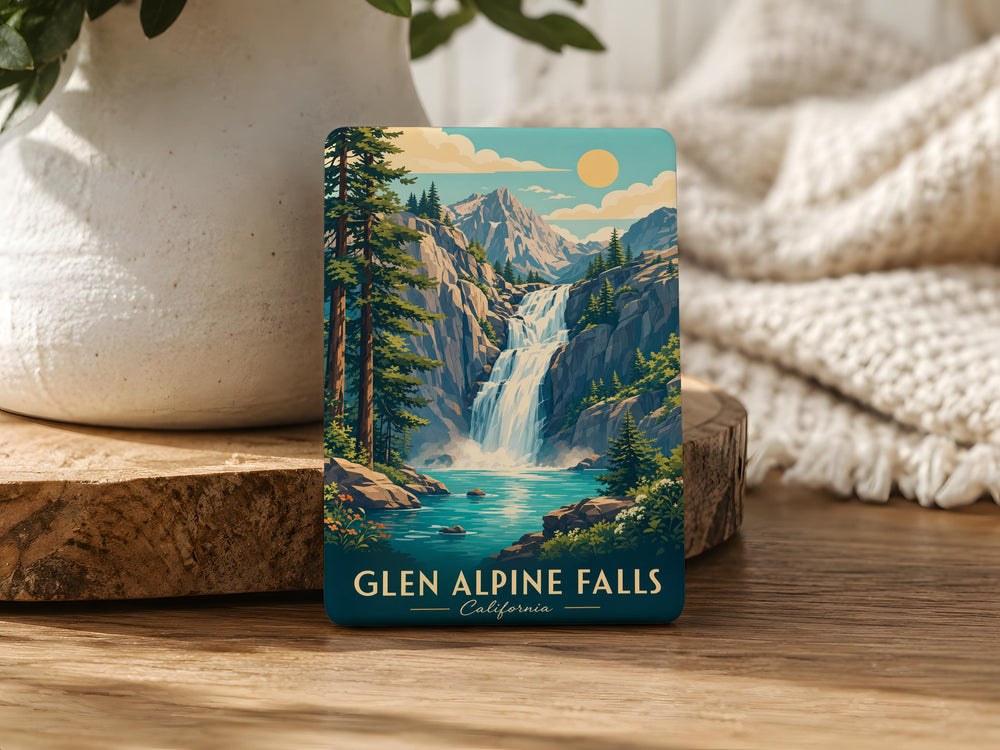 Glen Alpine Falls Fridge Magnet, Waterfall Landmark Souvenir, Hiking Trail Nature Keepsake, North Carolina Mountain Travel Gift