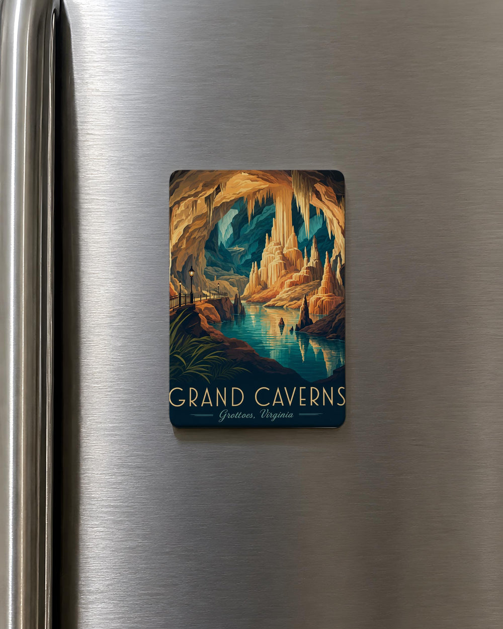 Grand Caverns Fridge Magnet, Virginia Caverns Souvenir, Cave Landmark Gift, Travel Keepsake Magnet, Underground Cavern Decor