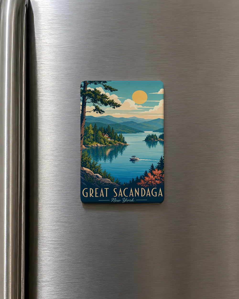 Great Sacandaga Lake Fridge Magnet, Adirondack New York Souvenir Magnet, Lake House Cabin Decor, Upstate NY Travel Gift
