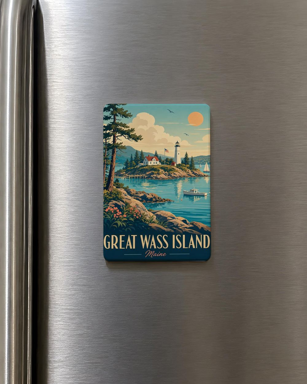 Great Wass Island Fridge Magnet Maine Coastal Island Souvenir Great Wass Island Preserve Nature Travel Gift