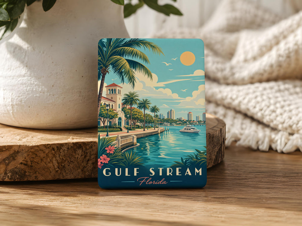 Gulf Stream Florida Fridge Magnet, Ocean Current Map Magnet, Florida Coast Nautical Souvenir Magnet