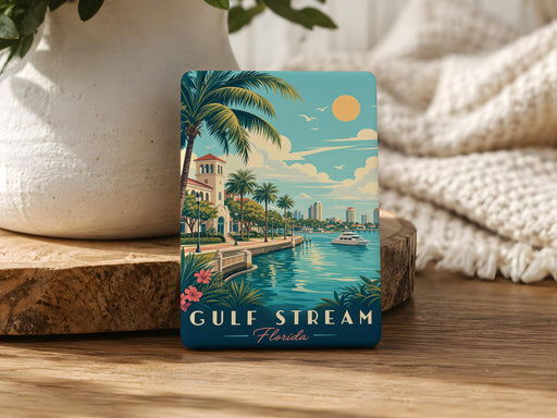 Gulf Stream Florida Fridge Magnet, Ocean Current Map Magnet, Florida Coast Nautical Souvenir Magnet