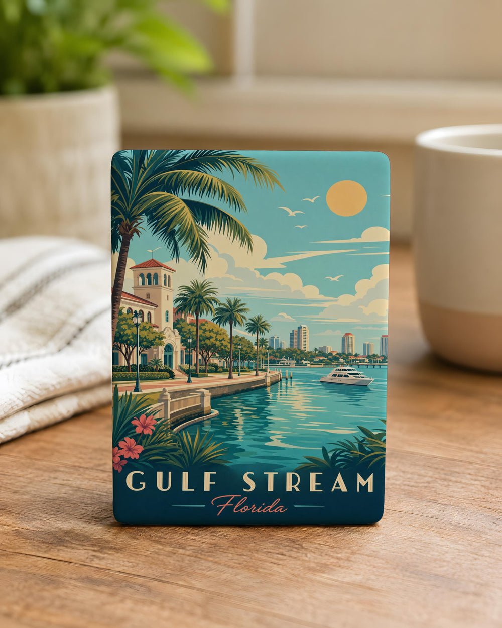 Gulf Stream Florida Fridge Magnet, Ocean Current Map Magnet, Florida Coast Nautical Souvenir Magnet