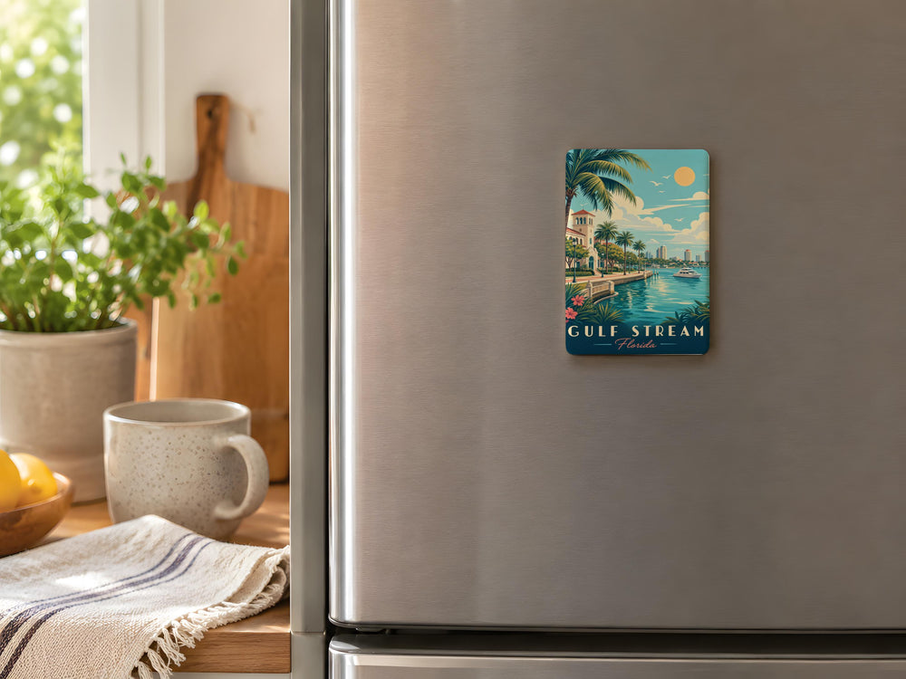 Gulf Stream Florida Fridge Magnet, Ocean Current Map Magnet, Florida Coast Nautical Souvenir Magnet