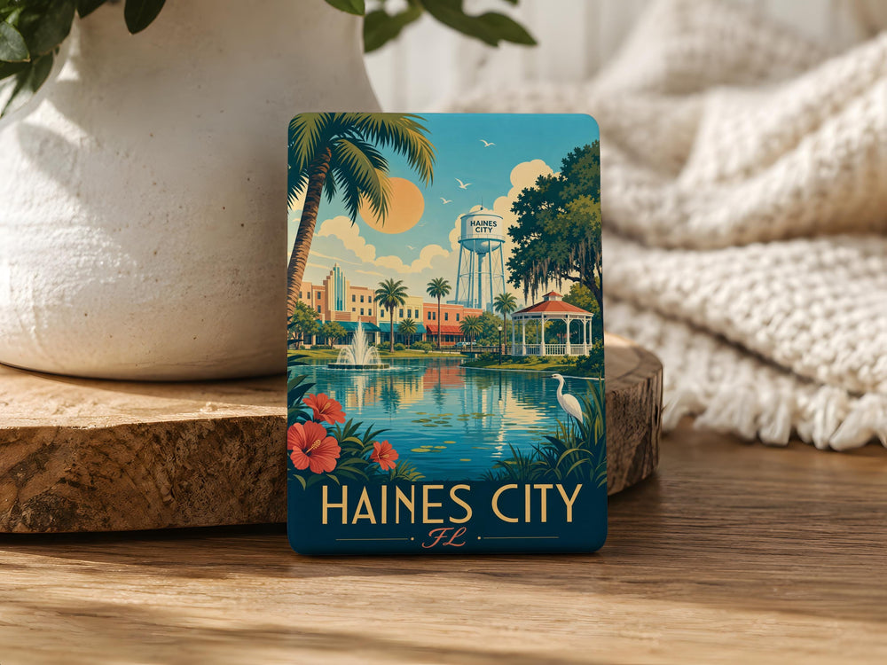 Haines City FL Fridge Magnet, Haines City Florida Souvenir Magnet, Polk County Travel Gift, Vacation Keepsake Magnet