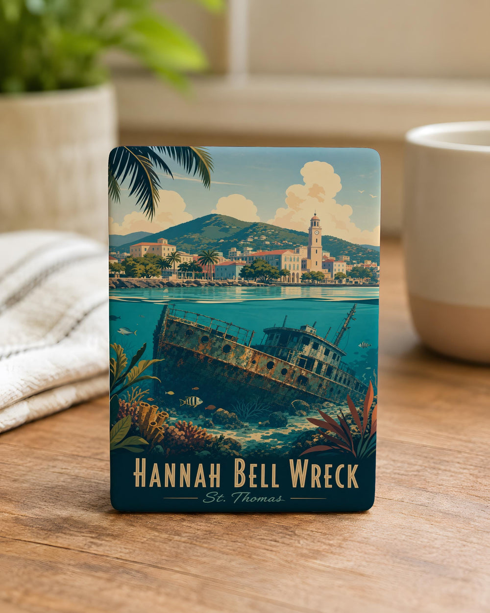 Hannah Bell Wreck Fridge Magnet, Shipwreck Nautical Ocean Maritime Decor Magnet, Coastal Sea History Souvenir Gift