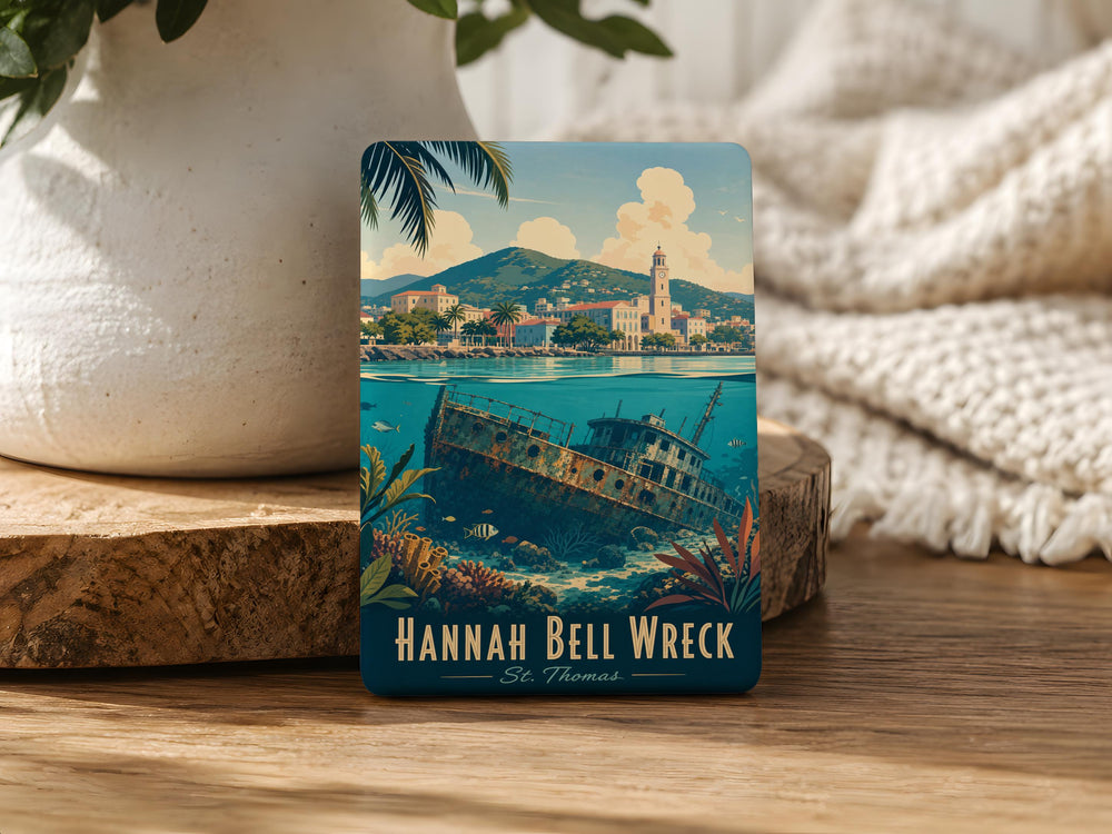 Hannah Bell Wreck Fridge Magnet, Shipwreck Nautical Ocean Maritime Decor Magnet, Coastal Sea History Souvenir Gift