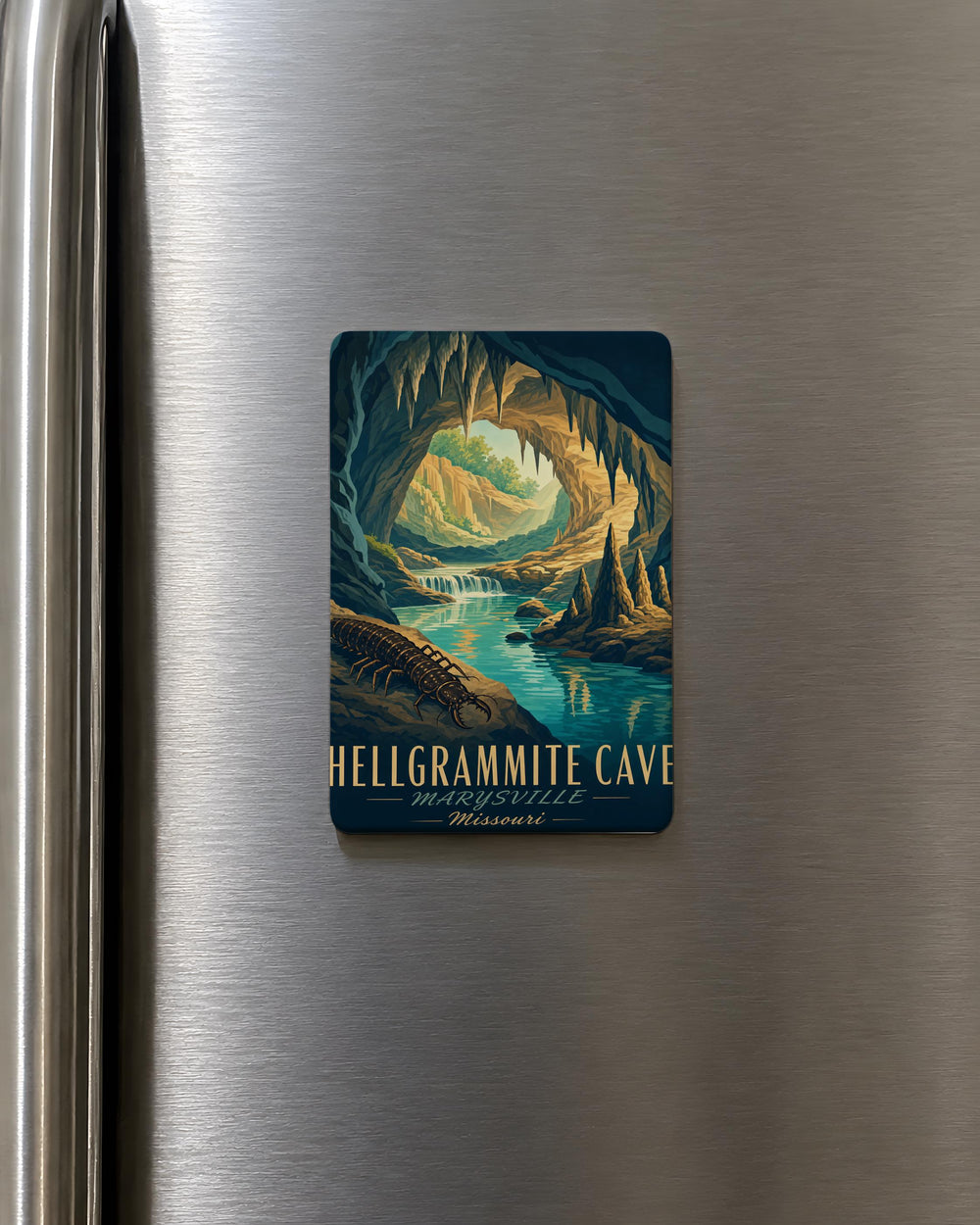 Hellgrammite Cave Fridge Magnet, Cave Insect Larva Magnet, Underground Creature Nature Lover Gift