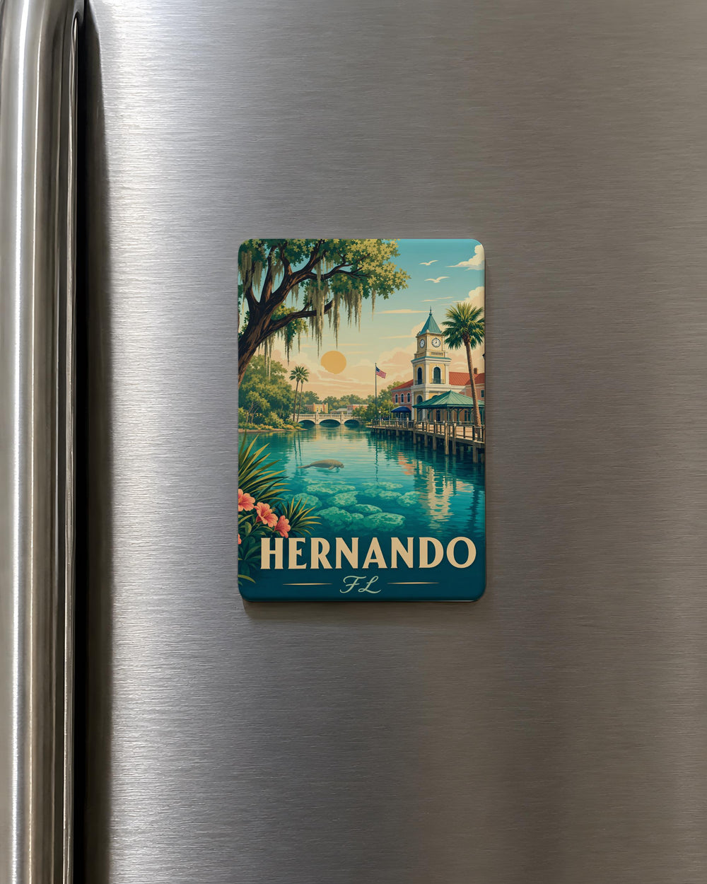 Hernando Florida Fridge Magnet, Hernando FL Souvenir Magnet, Florida Travel Gift, Hernando County Keepsake Magnet