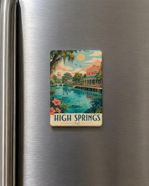High Springs FL Fridge Magnet, Florida Souvenir Magnet, High Springs Florida Travel Gift, Small Town Keepsake Magnet