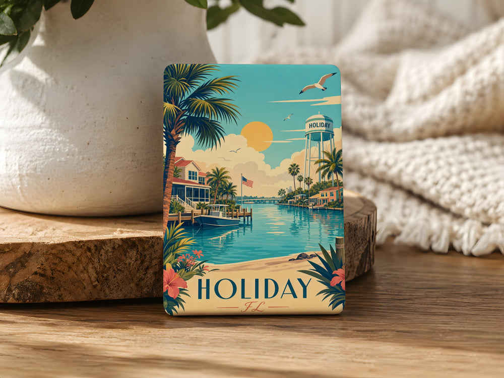 Holiday Florida Fridge Magnet, Florida Vacation Souvenir Magnet, Sunshine State Travel Gift, FL State Keepsake Magnet