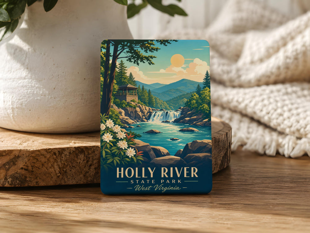 Holly River State Park Fridge Magnet, West Virginia State Park Souvenir Magnet, Outdoor Hiking Camping Travel Keepsake Magnet