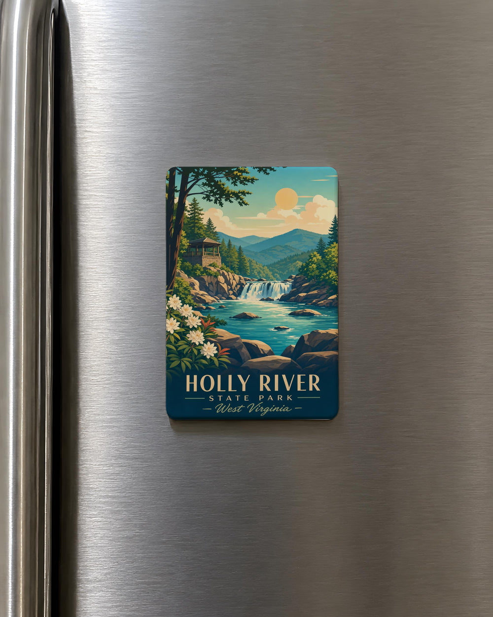 Holly River State Park Fridge Magnet, West Virginia State Park Souvenir Magnet, Outdoor Hiking Camping Travel Keepsake Magnet