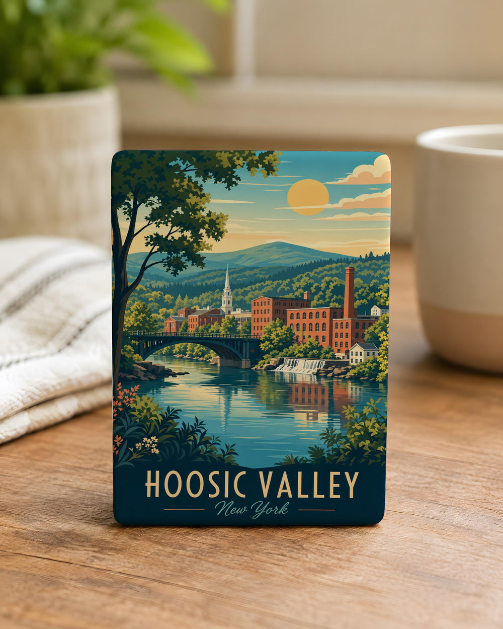 Hoosic Valley Fridge Magnet, Hoosic Valley Landmark Souvenir Magnet, Hoosic Valley Travel Keepsake Magnet