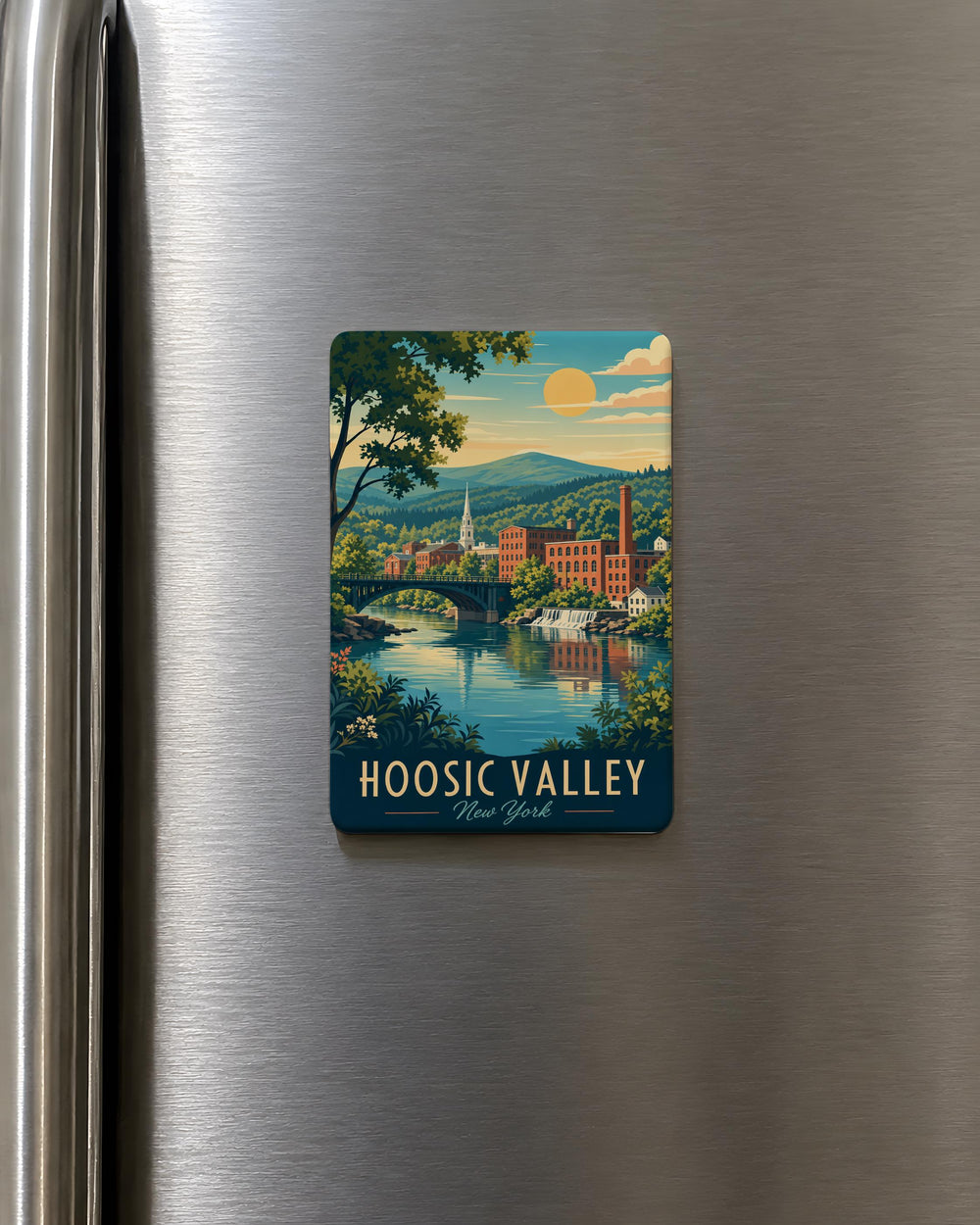 Hoosic Valley Fridge Magnet, Hoosic Valley Landmark Souvenir Magnet, Hoosic Valley Travel Keepsake Magnet