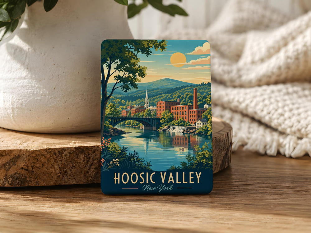 Hoosic Valley Fridge Magnet, Hoosic Valley Landmark Souvenir Magnet, Hoosic Valley Travel Keepsake Magnet