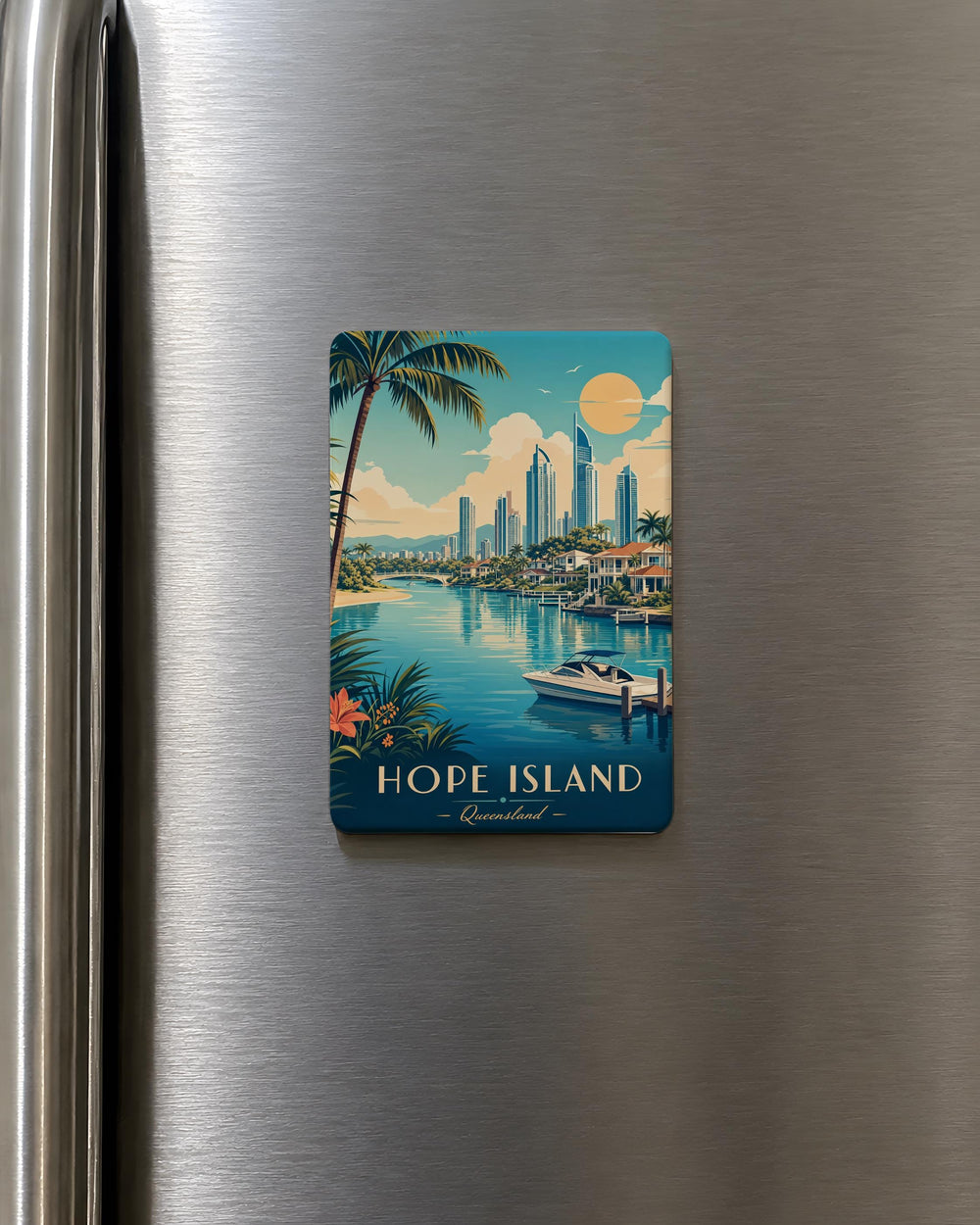 Hope Island Fridge Magnet, Hope Island Souvenir Magnet, Coastal Island Travel Keepsake, Island Landmark Refrigerator Magnet