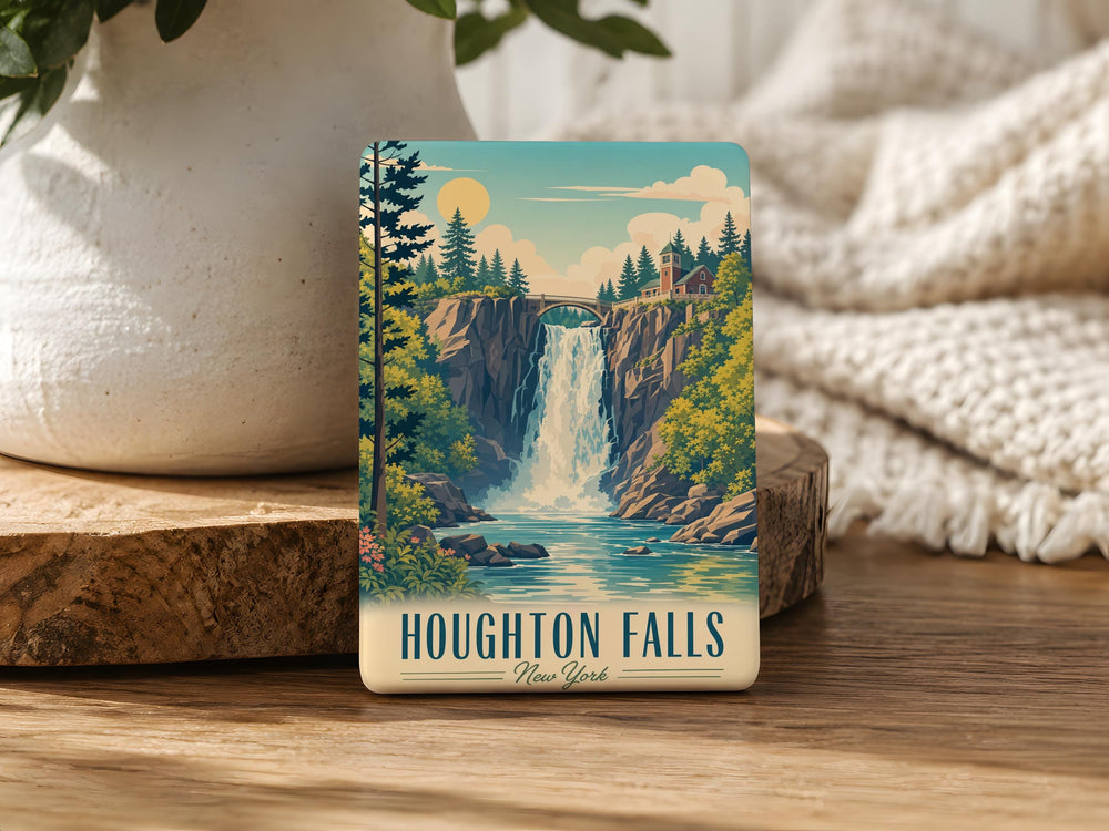 Houghton Falls Fridge Magnet, Houghton Falls Wisconsin Waterfall Souvenir Magnet, Lake Superior North Shore Travel Gift