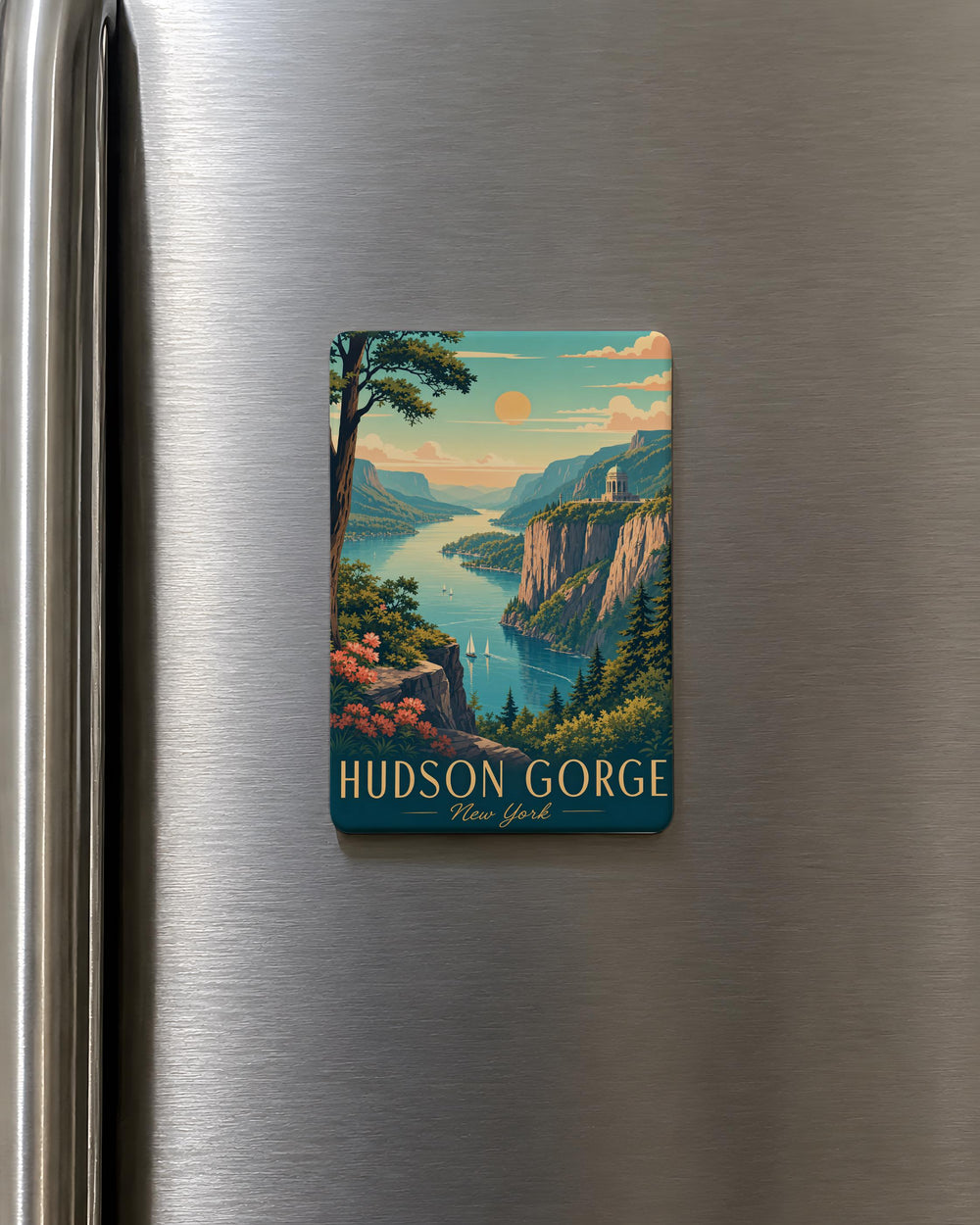 Hudson Gorge Fridge Magnet, Hudson River Gorge Souvenir Magnet, New York Nature Landmark Magnet, Scenic Gorge Keepsake Magnet