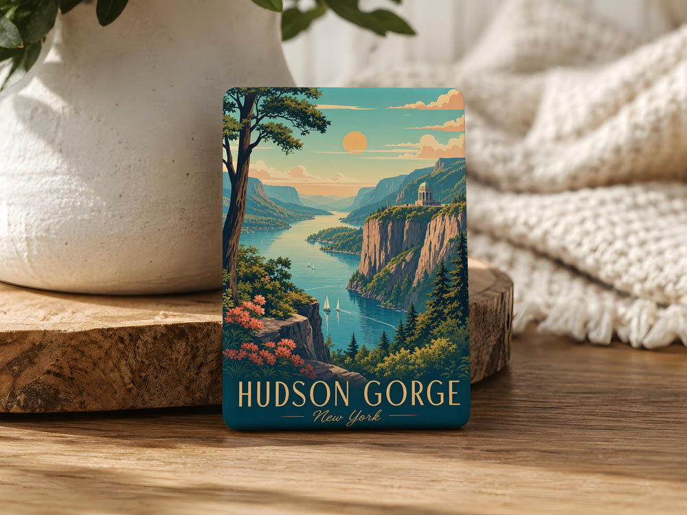 Hudson Gorge Fridge Magnet, Hudson River Gorge Souvenir Magnet, New York Nature Landmark Magnet, Scenic Gorge Keepsake Magnet