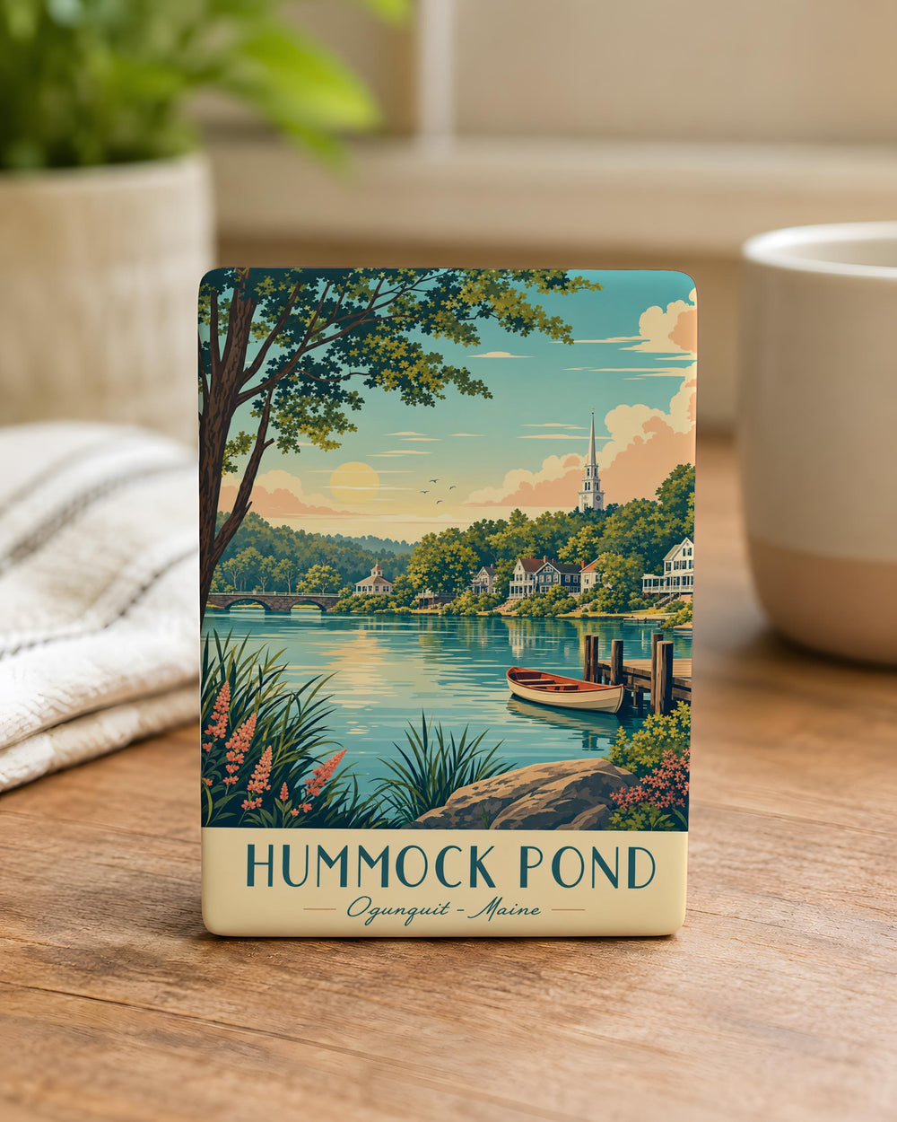 Hummock Pond Fridge Magnet, Hummock Pond Lake Souvenir Magnet, Pond Landscape Refrigerator Magnet, Nature Travel Keepsake