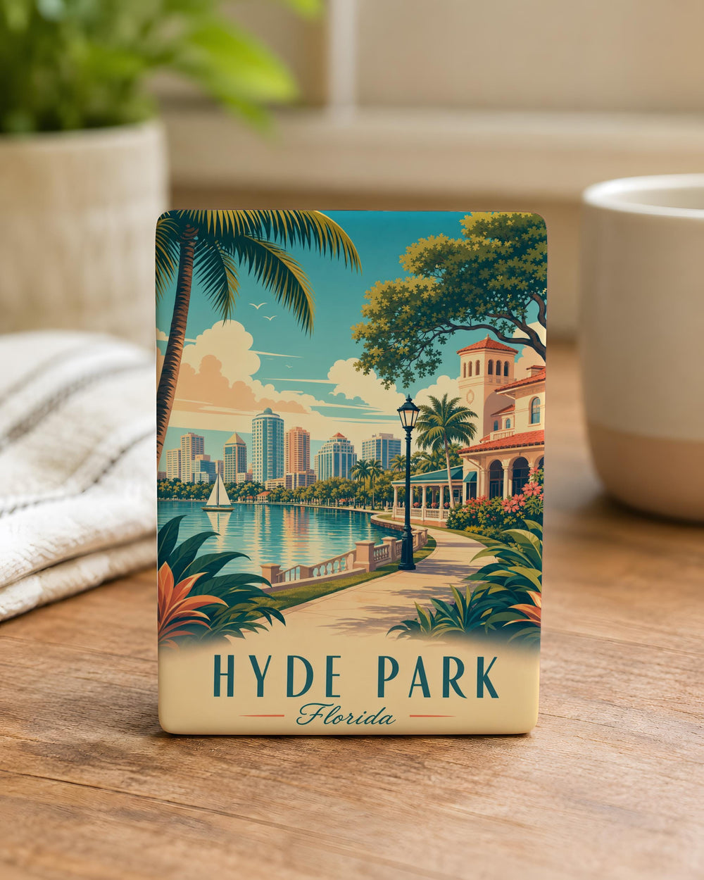 Hyde Park FL Fridge Magnet, Tampa Florida Neighborhood Souvenir Magnet, Hyde Park Village Landmark Keepsake Gift