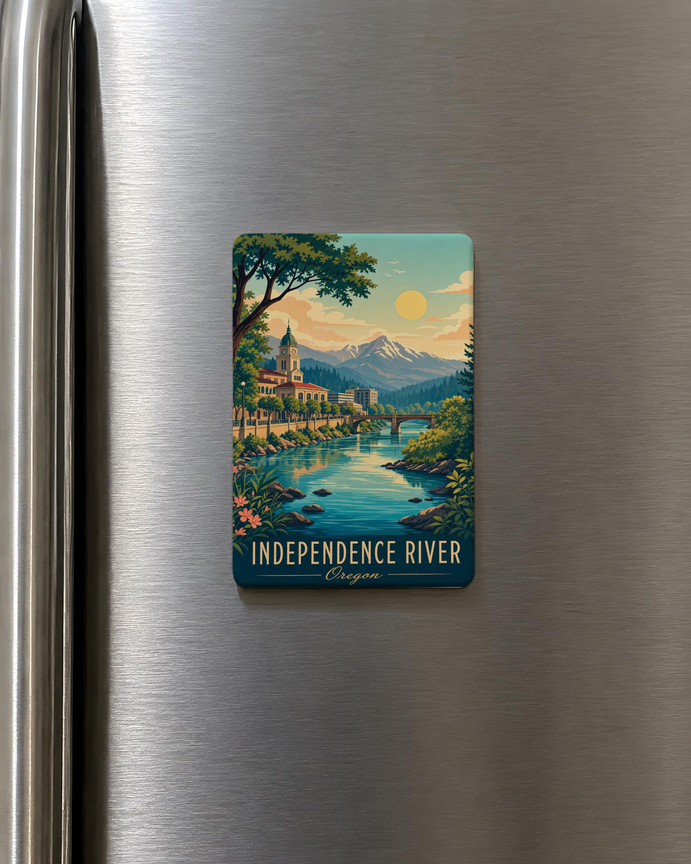 Independence River Fridge Magnet, Scenic River Landscape Souvenir, Nature Travel Keepsake Magnet