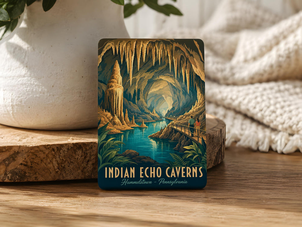 Indian Echo Caverns Fridge Magnet, Pennsylvania Cave Souvenir, Underground Cavern Landmark Keepsake Magnet