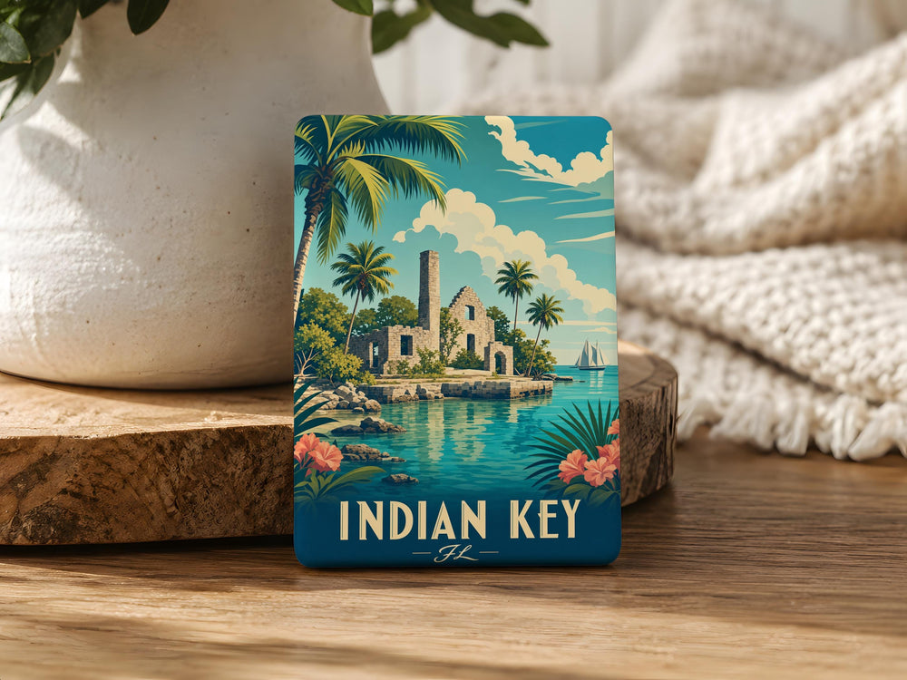 Indian Key Florida Fridge Magnet, Indian Key FL Souvenir Magnet, Florida Keys Travel Gift, Island Landmark Keepsake Magnet