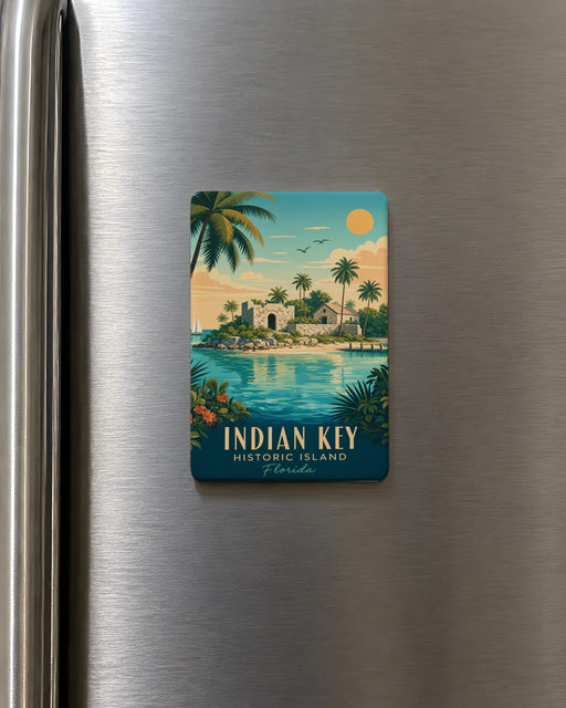 Indian Key Historic Island Fridge Magnet, Florida Keys Landmark Souvenir, Island History Travel Keepsake Magnet