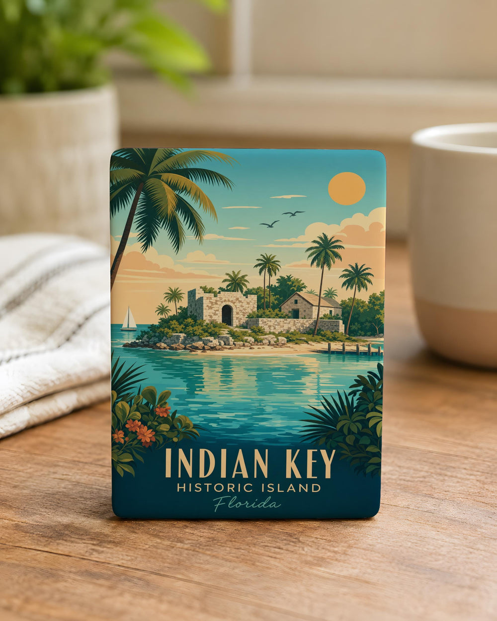 Indian Key Historic Island Fridge Magnet, Florida Keys Landmark Souvenir, Island History Travel Keepsake Magnet