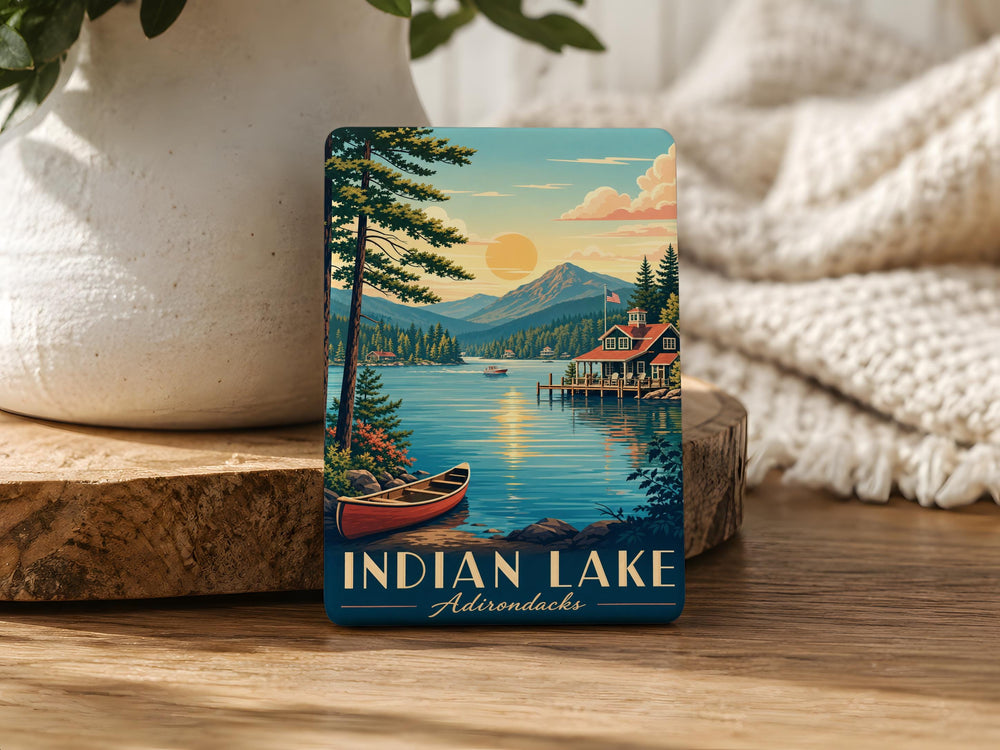 Indian Lake Adirondacks Fridge Magnet, New York Mountain Lake Souvenir Magnet, Adirondack Park Travel Keepsake