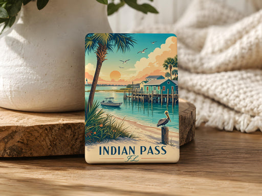 Indian Pass Florida Fridge Magnet, Indian Pass FL Coastal Town Souvenir Magnet, Gulf Coast Travel Keepsake Magnet