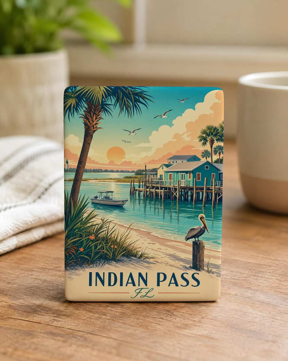 Indian Pass Florida Fridge Magnet, Indian Pass FL Coastal Town Souvenir Magnet, Gulf Coast Travel Keepsake Magnet