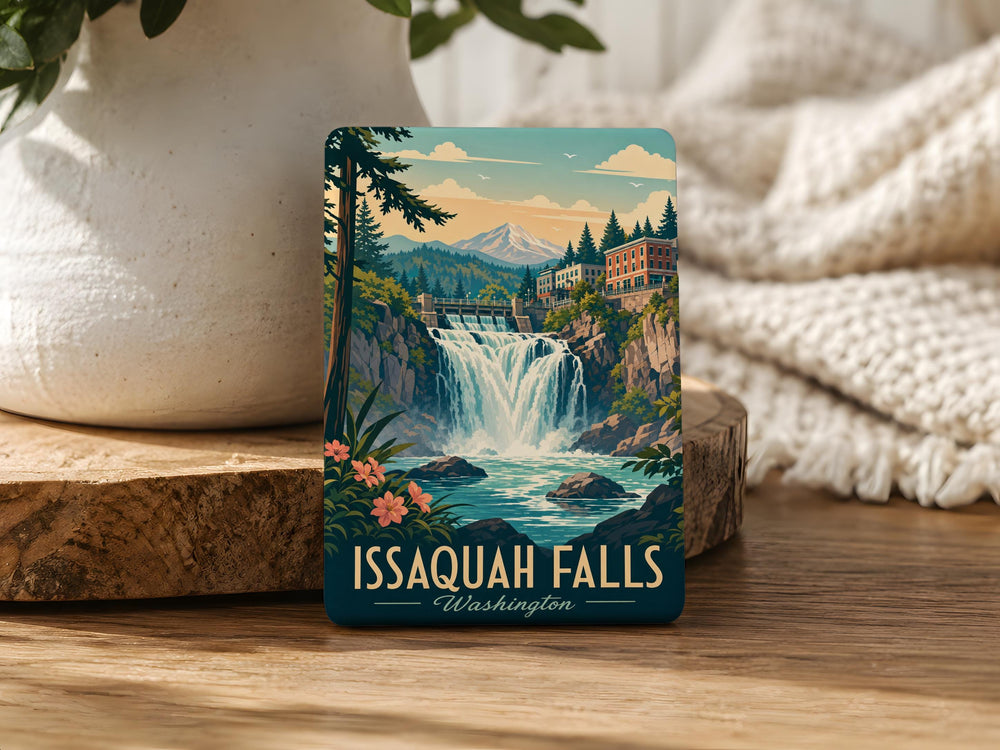 Issaquah Falls Fridge Magnet, Washington Waterfall Souvenir, Pacific Northwest Nature Travel Keepsake Gift