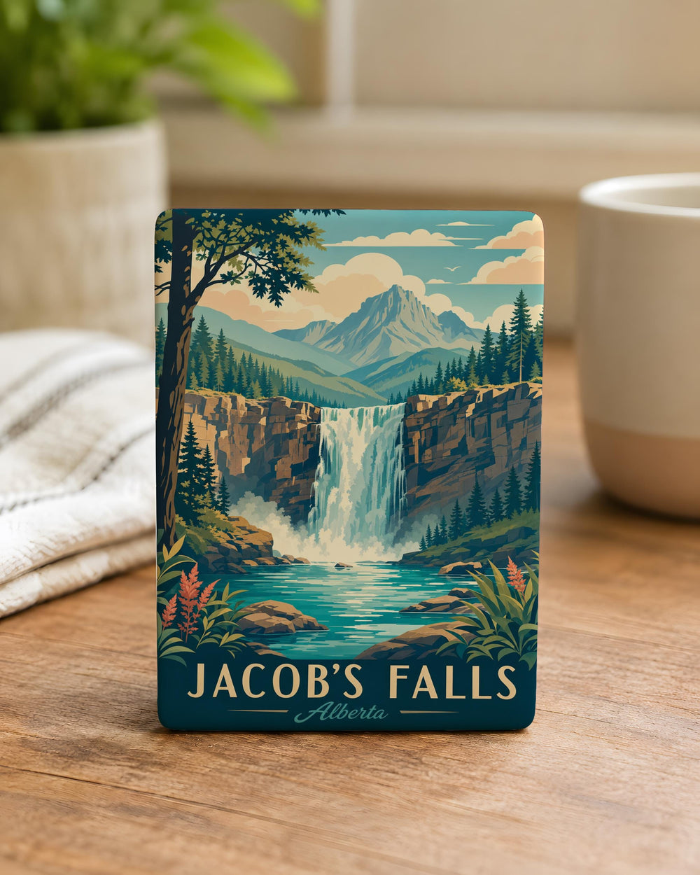 Jacobs Falls Fridge Magnet, Waterfall Landmark Souvenir Magnet, Nature Travel Keepsake, Hiking Adventure Refrigerator Magnet