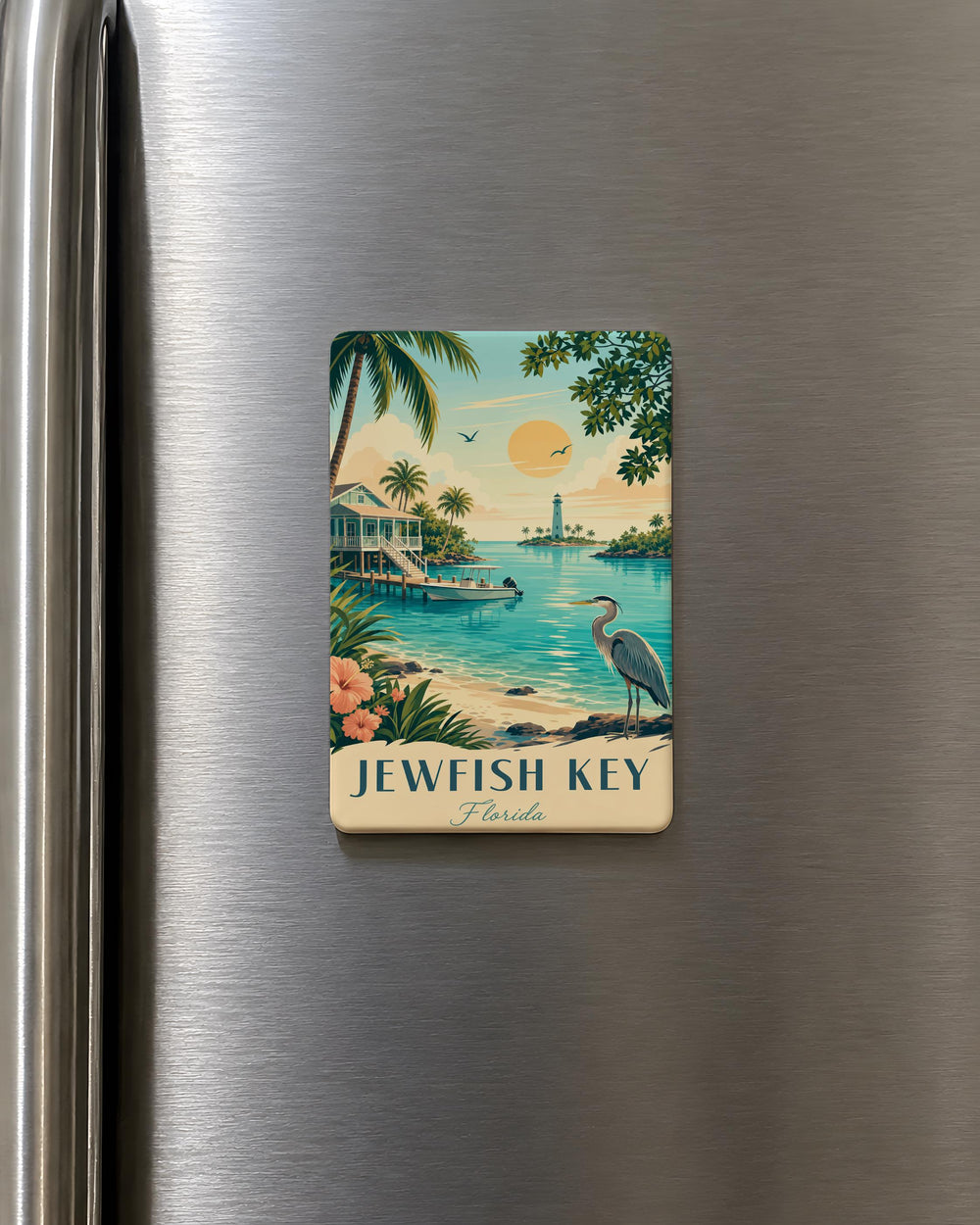Jewfish Key Fridge Magnet, Florida Keys Souvenir Magnet, Coastal Island Travel Gift, Key West Area Keepsake Magnet
