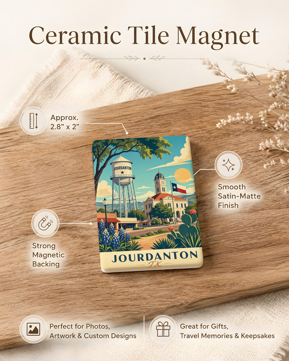 Jourdanton TX Fridge Magnet, Jourdanton Texas Souvenir Magnet, City Name Refrigerator Magnet, Travel Keepsake Gift