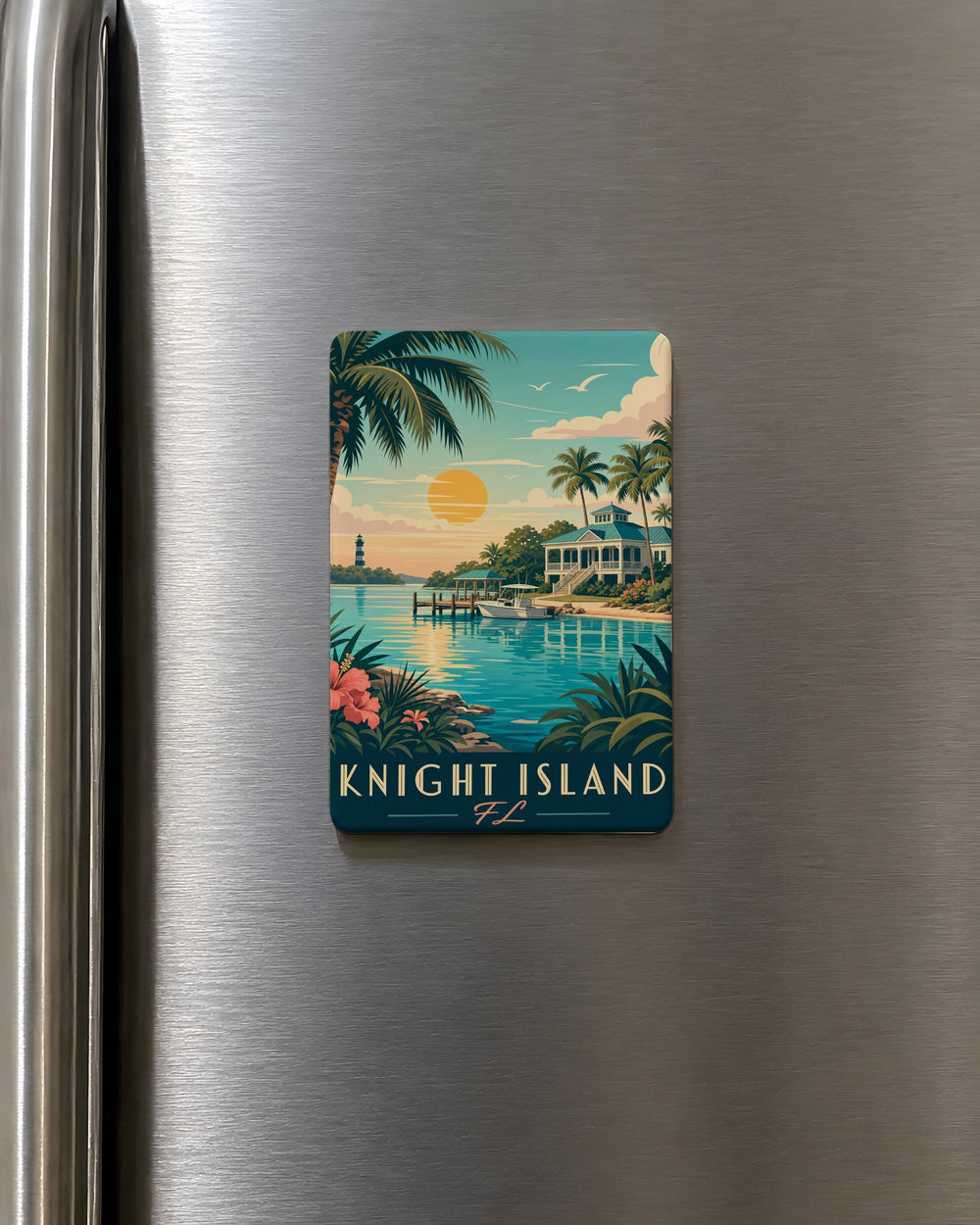 Knight Island Florida Fridge Magnet, Coastal Island Souvenir Magnet, Vacation Travel Keepsake, Beach Destination Gift