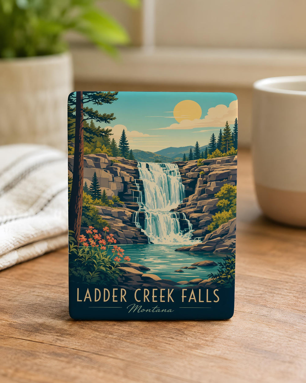 Ladder Creek Falls Fridge Magnet, Waterfall Landmark Souvenir, Nature Travel Keepsake, Kansas Waterfall Magnet