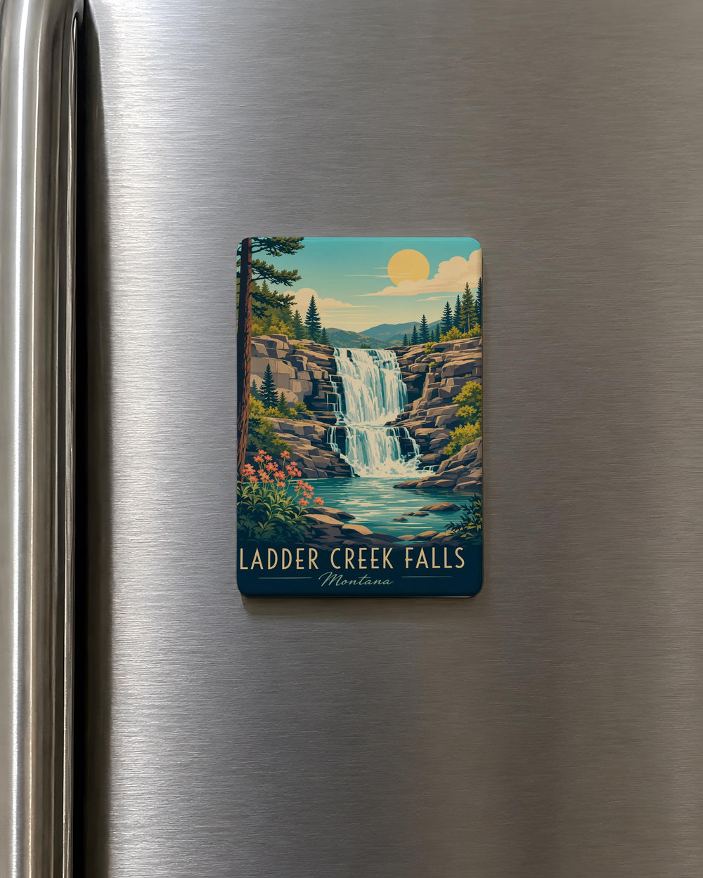 Ladder Creek Falls Fridge Magnet, Waterfall Landmark Souvenir, Nature Travel Keepsake, Kansas Waterfall Magnet