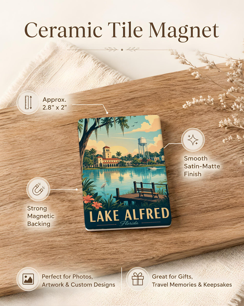 Lake Alfred Florida Fridge Magnet, Lake Alfred FL Souvenir Magnet, Polk County Travel Keepsake, Florida Gift Magnet