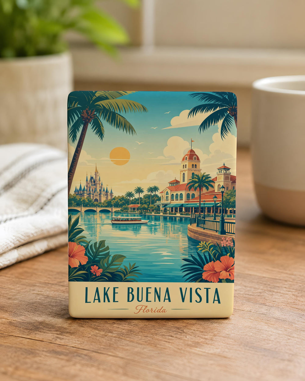 Lake Buena Vista Florida Fridge Magnet, Lake Buena Vista FL Souvenir Magnet, Travel Gift, Vacation Keepsake, City Landmark Magnet