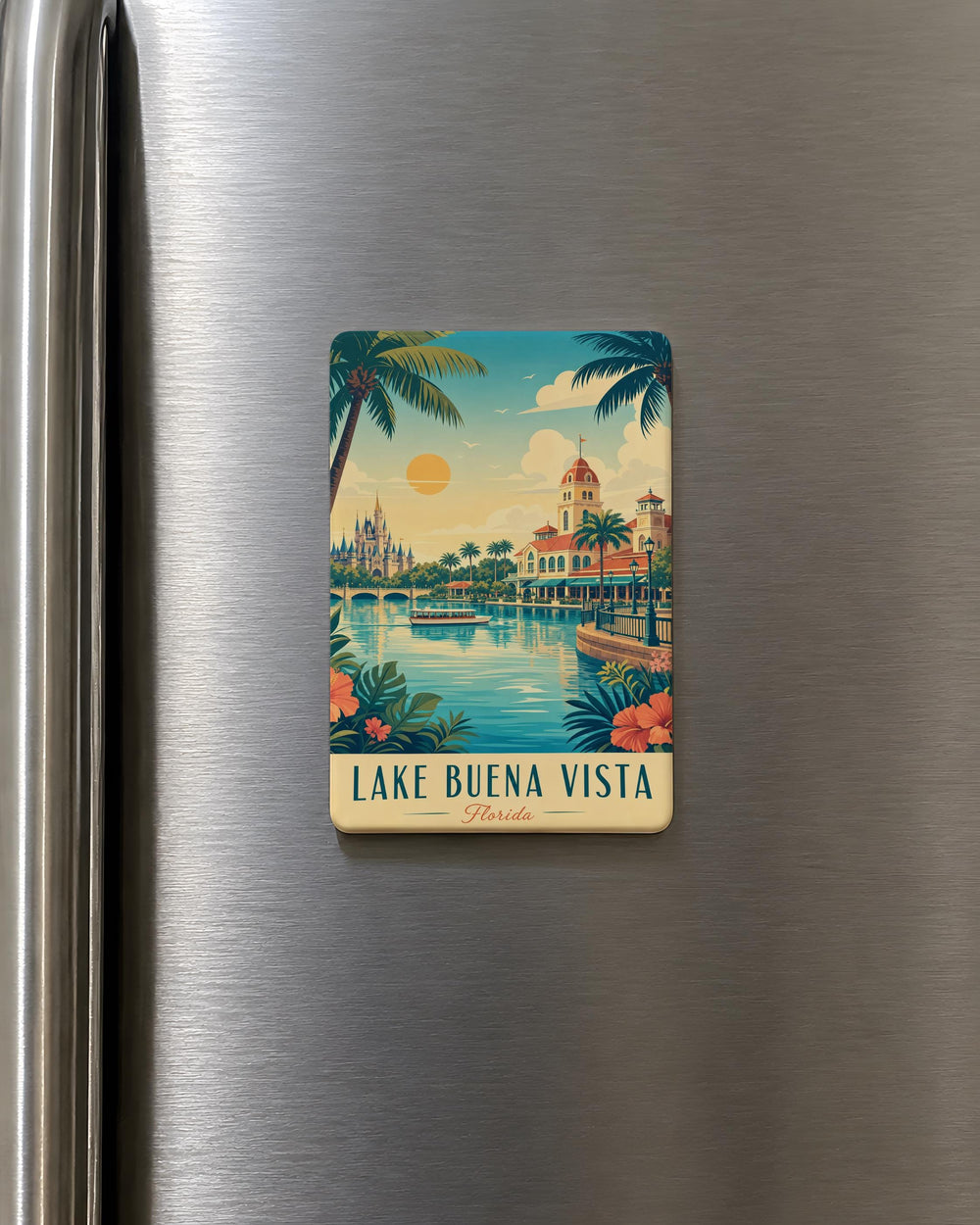 Lake Buena Vista Florida Fridge Magnet, Lake Buena Vista FL Souvenir Magnet, Travel Gift, Vacation Keepsake, City Landmark Magnet
